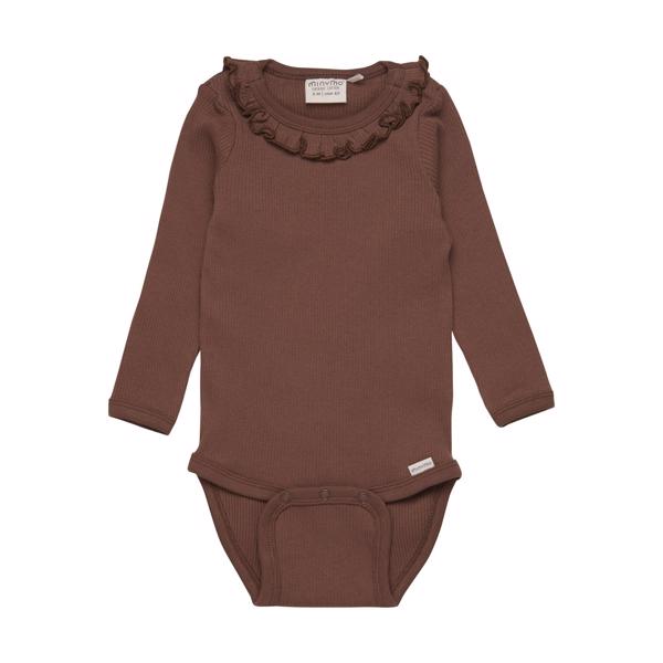 Minymo - Body L/S - Rib - Cocoa Brown