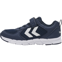 Hummel SPEED JR børnesko i navy med hvid logo-side og velcrolukning – set fra siden