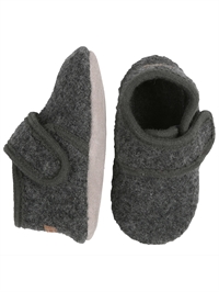 Melton uld sutsko i Dark Grey Melange set forfra