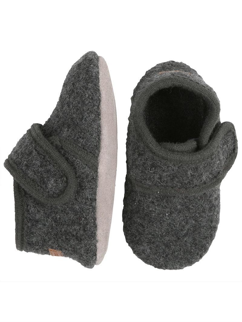 Melton uld sutsko i Dark Grey Melange set forfra