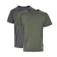 Minymo T-shirts 2-pak til drenge – grøn og grå basis t-shirt