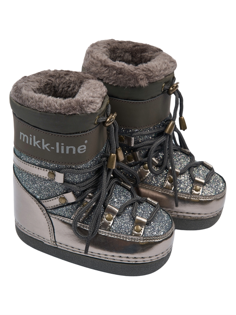 Mikk-line - Glitter vinterstøvler - Dark shadow