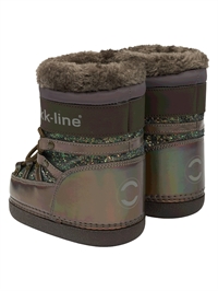 Glitrende Mikk-Line børnevinterstøvler set bagfra