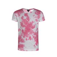 KIDS UP tie-dye T-shirt i hvid og pink batikmønster til børn med rund hals