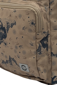 YKK-lynlås på Mikk-Line rygsæk Coriander med dino-print