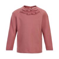 Creamie langærmet bluse i withered rose med flæser ved hals