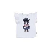 HUX BABY T-shirt - Bow Frill Top - White