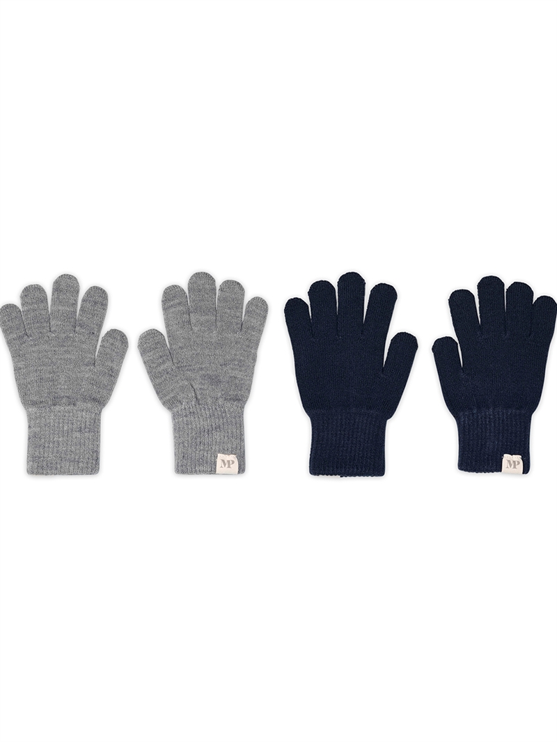 MP Denmark strikhandsker 2-pak Navy & Grey Melange – forfra