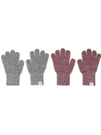 MP Denmark strikhandsker 2-pak Light Grey Melange & Grape Snake – forfra