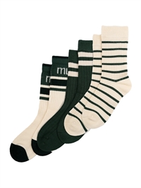 MiniPop 3-pak bambusstrømper Emerald Green – set forfra