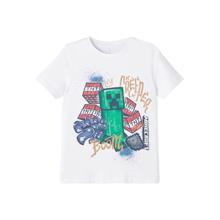 Name It - T-shirt S/S - Jager Minecraft - Bright White