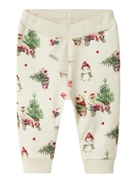 Name It jule sweatpants med julemus og juletræer set forfra