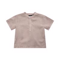 Sofie Schnoor bluse Virgil i lyocell med korte ærmer og knapper foran – naturfarve