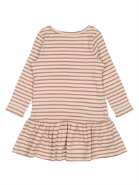 Bagpå visning af Petit Piao kjole i striber Nostalgic Rose og off-white