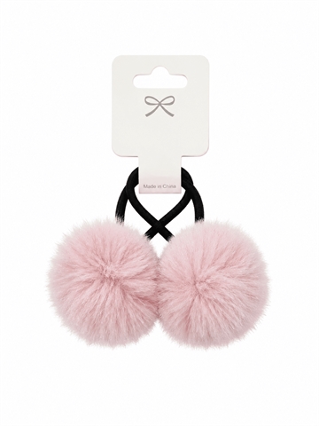 Unique Sparkling Accessories - Pelskugle elastikker - Baby rosa