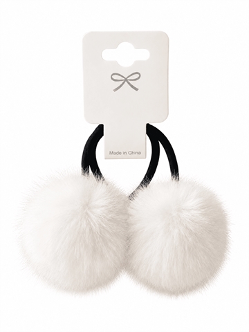 Unique Sparkling Accessories - Pelskugle elastikker - Hvid