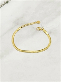 Emily armbånd i guld med snake chain design set forfra