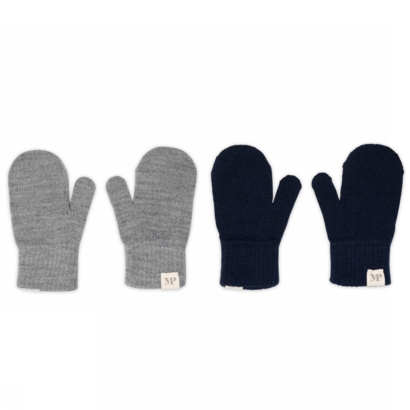 MPKids 2-pak uldluffer i Grey Melange & Navy