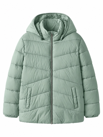 Vinterjakke fra Name it i farven Iceberg Green set forfra