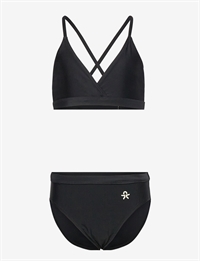 Color Kids sort bikini set forfra med krydsstropper og logo