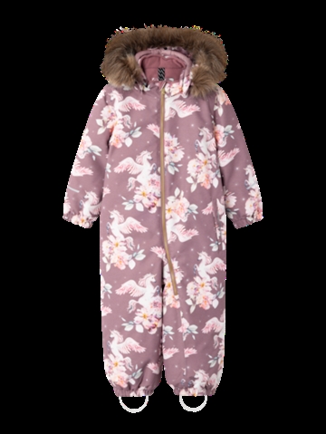 Name It flyverdragt med enhjørninge og pelskant – testvinder vinterdragt til piger