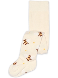 mp Denmark Beatrice strømpebukser cream med bier set forfra