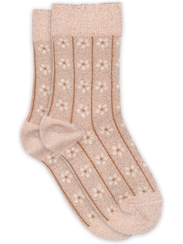 MP Oline glitter strømper i farven Rose Dust set fra siden