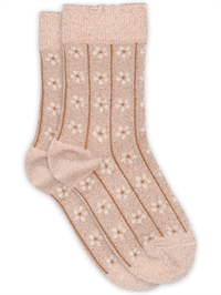 MP Oline glitter strømper i farven Rose Dust set fra siden