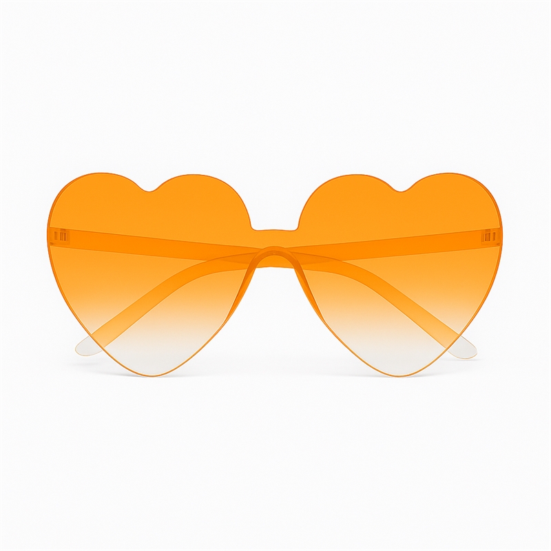 Unique Sparkling Accessories - Solbrille - Heart - Orange 
